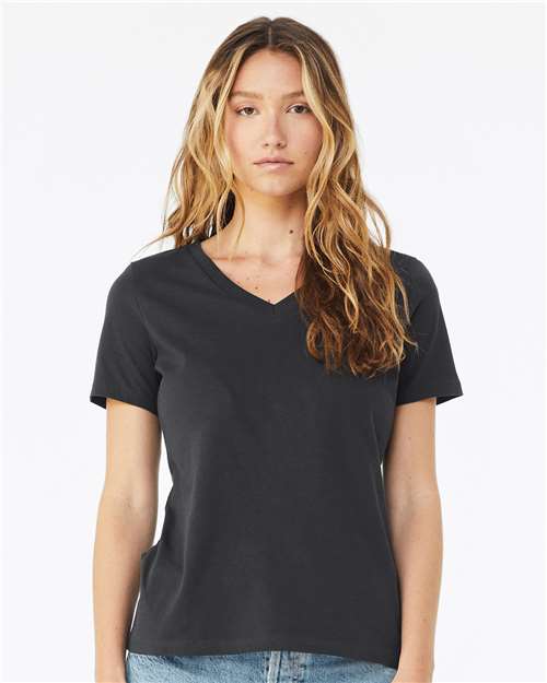 BELLA + CANVAS 6405 - Womens Relaxed Jersey V-Neck Tee - Dark Grey