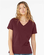 BELLA + CANVAS 6405 - Womens Relaxed Jersey V-Neck Tee - Maroon