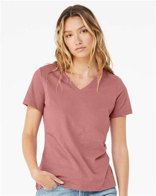 BELLA + CANVAS 6405 - Womens Relaxed Jersey V-Neck Tee - Mauve