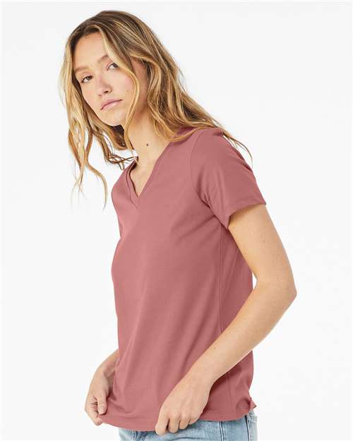 BELLA + CANVAS 6405 - Womens Relaxed Jersey V-Neck Tee - Mauve