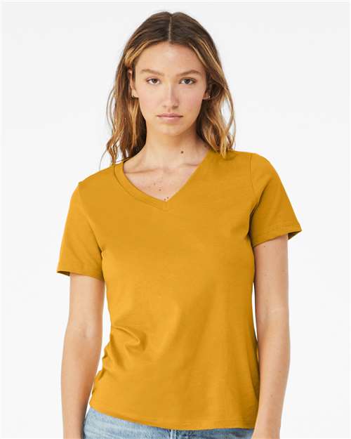 BELLA + CANVAS 6405 - Womens Relaxed Jersey V-Neck Tee - Mustard