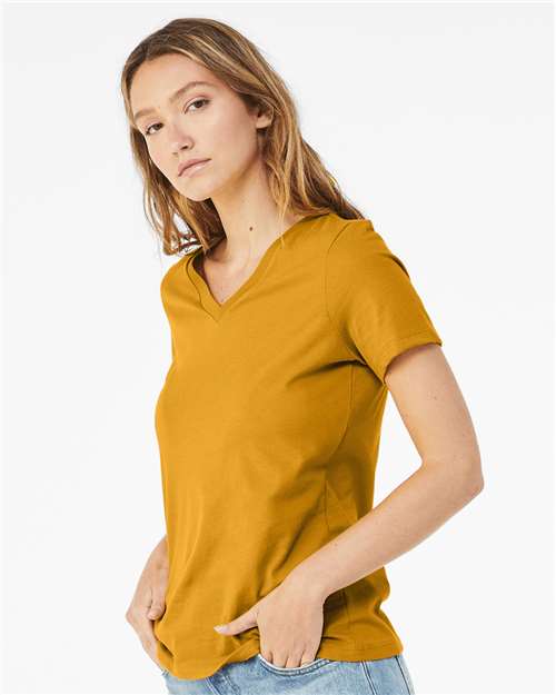 BELLA + CANVAS 6405 - Womens Relaxed Jersey V-Neck Tee - Mustard