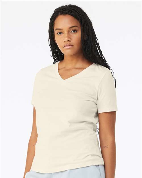 BELLA + CANVAS 6405 - Womens Relaxed Jersey V-Neck Tee - Natural