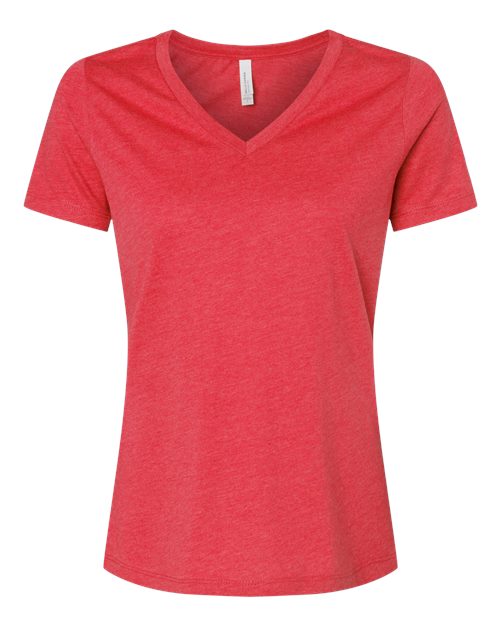 BELLA + CANVAS 6405CVC - Women's Relaxed Heather CVC V-Neck Tee - Heather Red