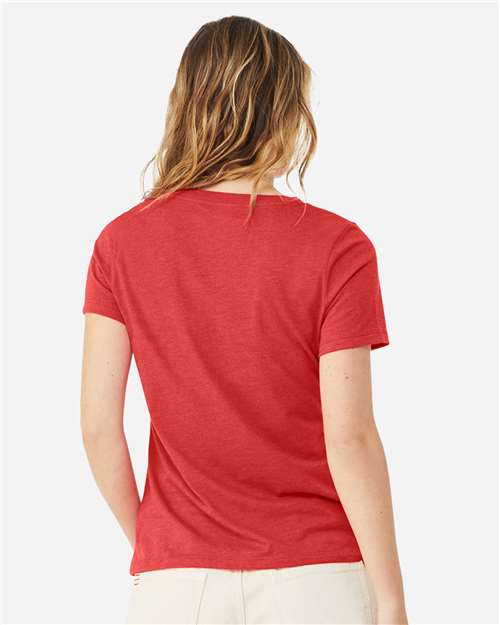 BELLA + CANVAS 6405CVC - Women's Relaxed Heather CVC V-Neck Tee - Heather Red
