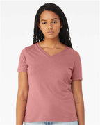 BELLA + CANVAS 6415 - Women's Relaxed Triblend V-Neck Tee - Mauve Triblend