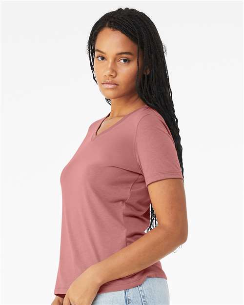 BELLA + CANVAS 6415 - Women's Relaxed Triblend V-Neck Tee - Mauve Triblend