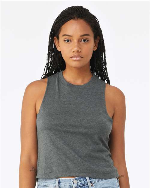 BELLA + CANVAS 6682 - Women's Racerback Crop Tank - Deep Heather