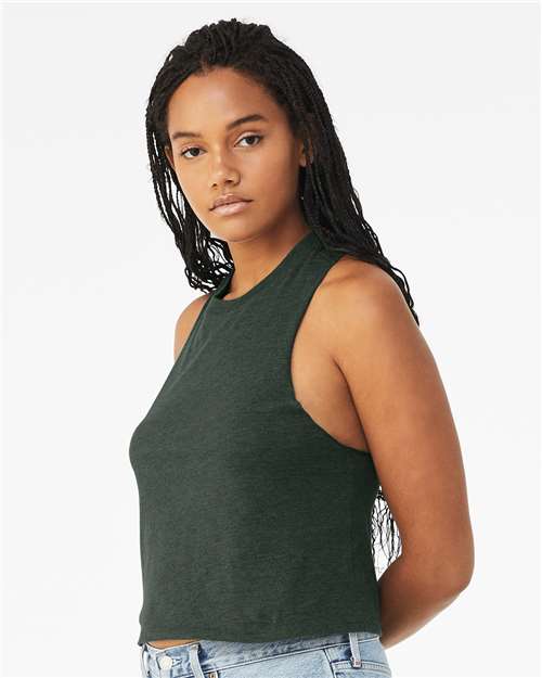 BELLA + CANVAS 6682 - Women's Racerback Crop Tank - Heather Forest