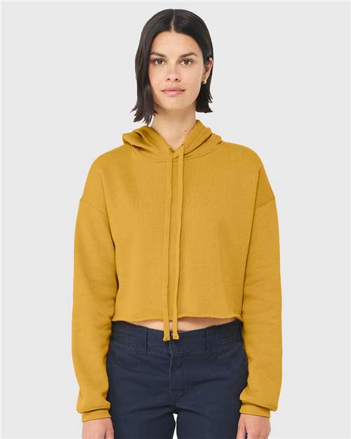 BELLA + CANVAS 7502 - Women's Crop Hoodie Sweatshirt - Heather Mustard