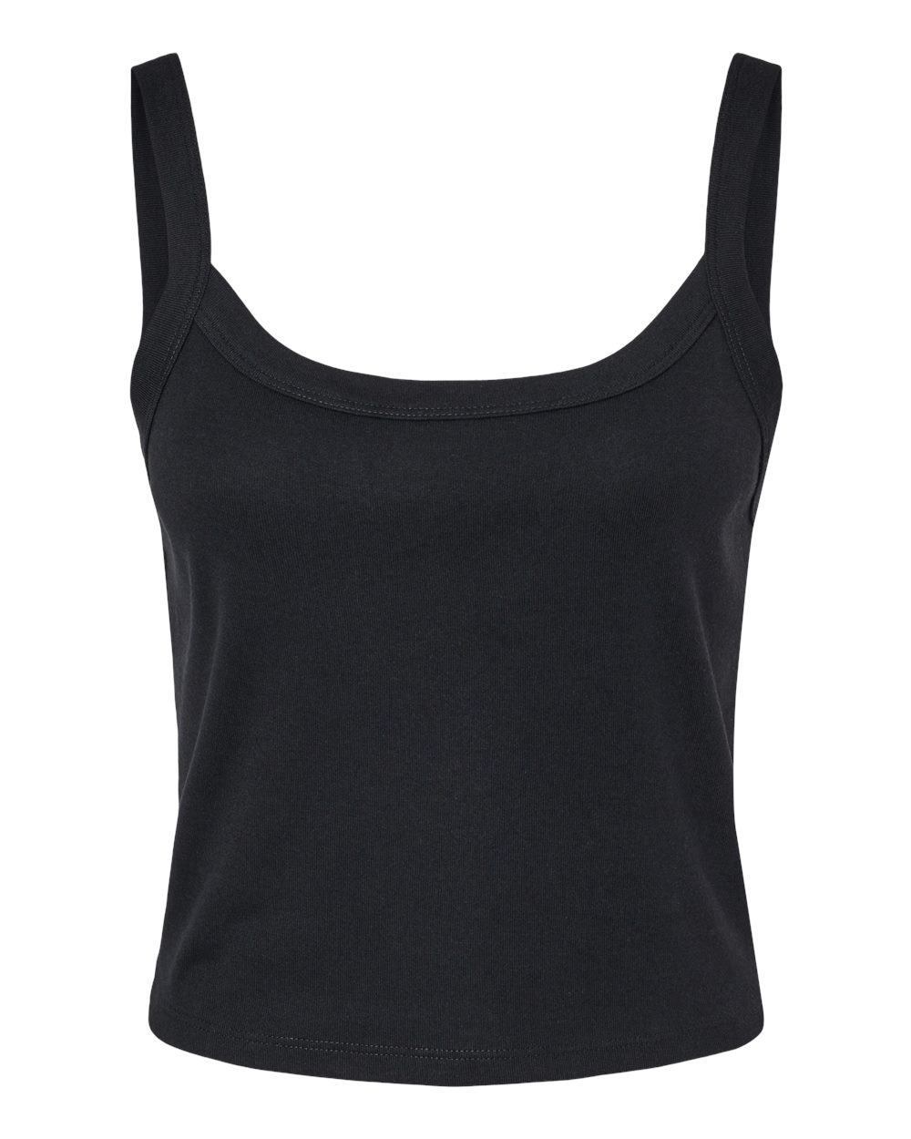 BELLA + CANVAS 1012 — Women's Micro Rib Spaghetti Strap Tank — Solid Black Blend (flat)
