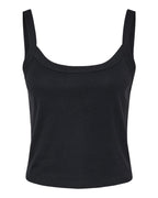 BELLA + CANVAS 1012 — Women's Micro Rib Spaghetti Strap Tank — Solid Black Blend (flat)