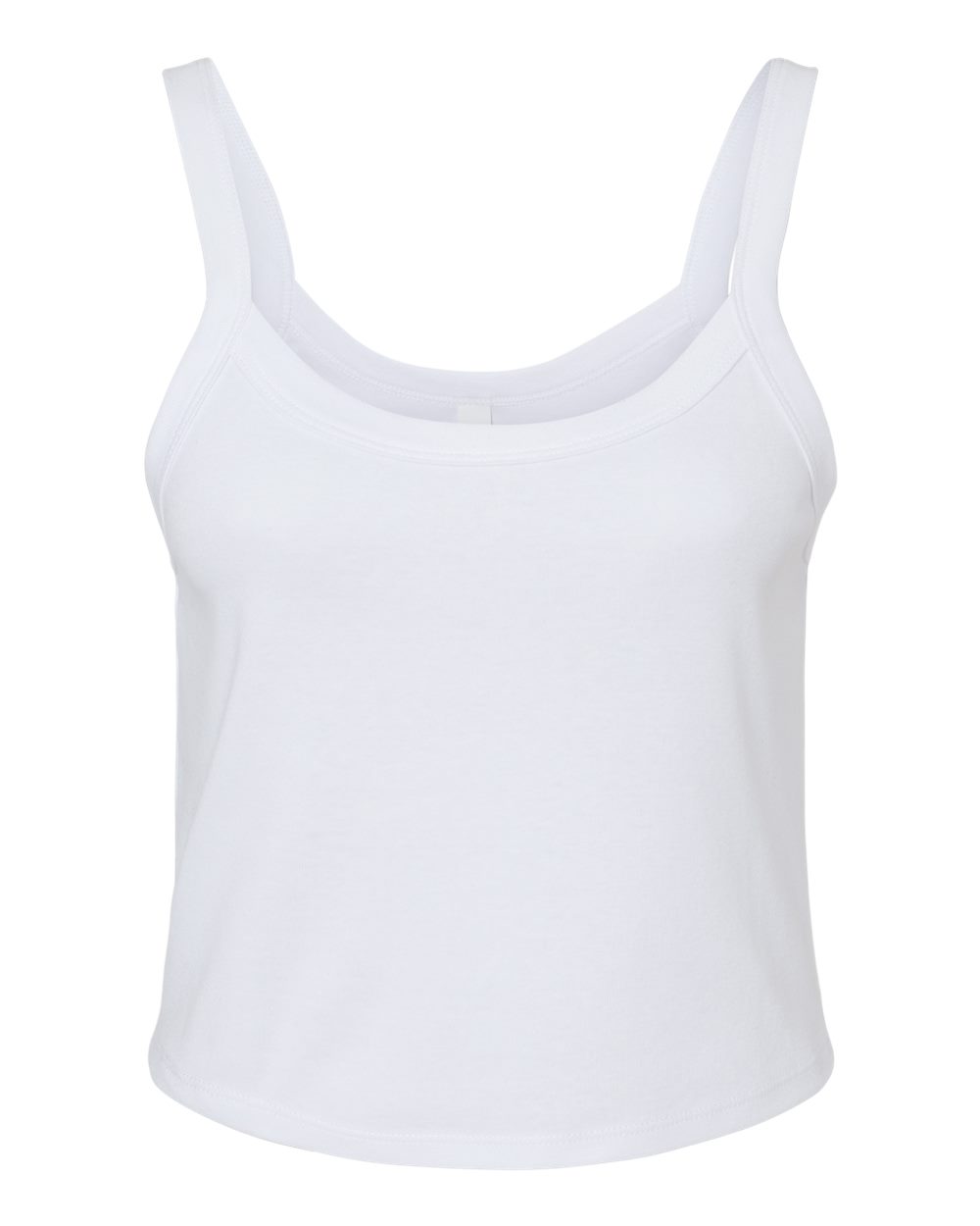 BELLA + CANVAS 1012 — Women's Micro Rib Spaghetti Strap Tank — Solid White Blend (flat)