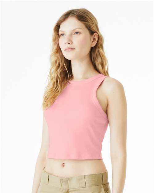 BELLA + CANVAS 1019 - Women's Micro Rib Racer Tank - Solid Pink Blend