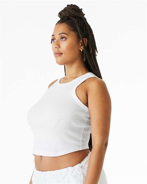 BELLA + CANVAS 1019 - Women's Micro Rib Racer Tank - Solid White Blend
