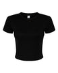 BELLA + CANVAS 1010 - Women's Micro Rib Baby Tee - Solid Black Blend