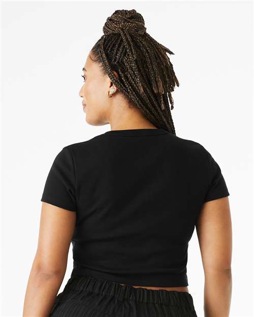 BELLA + CANVAS 1010 - Women's Micro Rib Baby Tee - Solid Black Blend