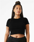 BELLA + CANVAS 1010 - Women's Micro Rib Baby Tee - Solid Black Blend