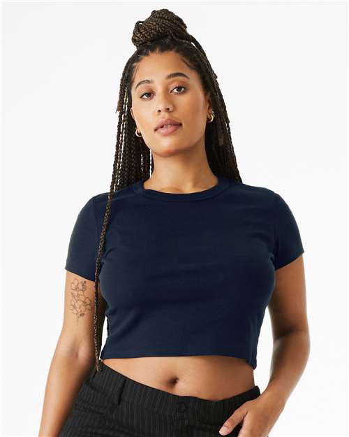 BELLA + CANVAS 1010 - Women's Micro Rib Baby Tee - Solid Navy Blend