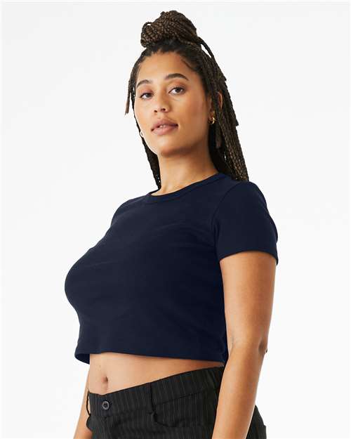 BELLA + CANVAS 1010 - Women's Micro Rib Baby Tee - Solid Navy Blend