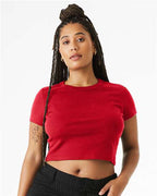 BELLA + CANVAS 1010 - Women's Micro Rib Baby Tee - Solid Red Blend