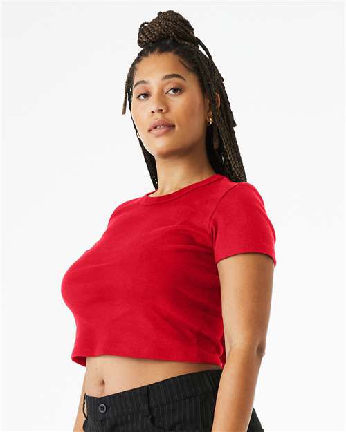 BELLA + CANVAS 1010 - Women's Micro Rib Baby Tee - Solid Red Blend