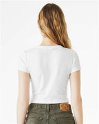 BELLA + CANVAS 1010 - Women's Micro Rib Baby Tee - Solid White Blend