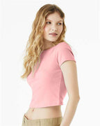 BELLA + CANVAS 1010 - Women's Micro Rib Baby Tee - Solid Pink Blend