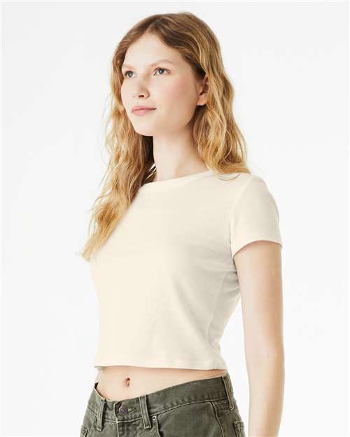 BELLA + CANVAS 1010 - Women's Micro Rib Baby Tee - Solid Natural Blend