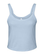 BELLA + CANVAS 1012 — Women's Micro Rib Spaghetti Strap Tank — Solid Baby Blue Blend (flat)
