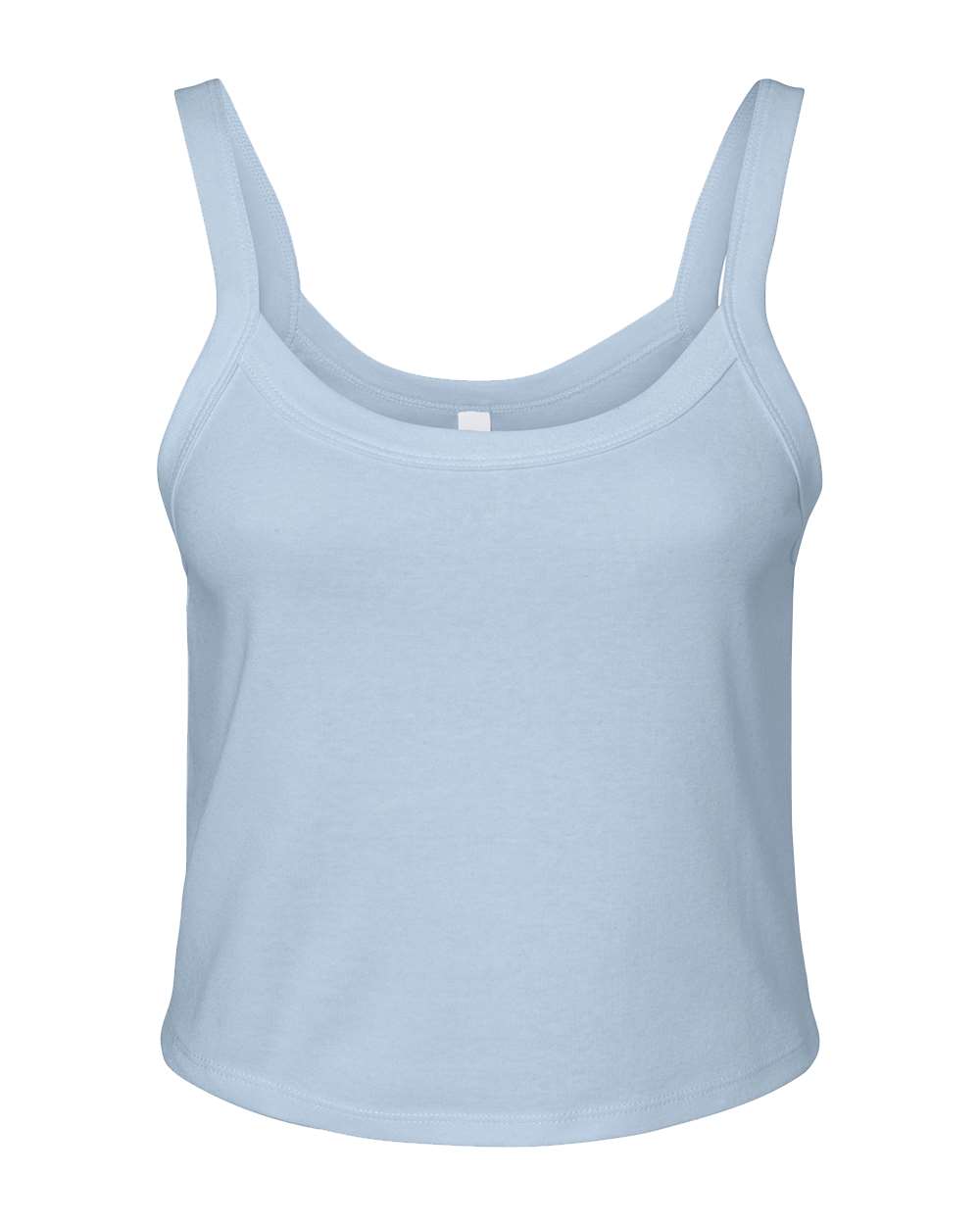 BELLA + CANVAS 1012 — Women's Micro Rib Spaghetti Strap Tank — Solid Baby Blue Blend (flat)