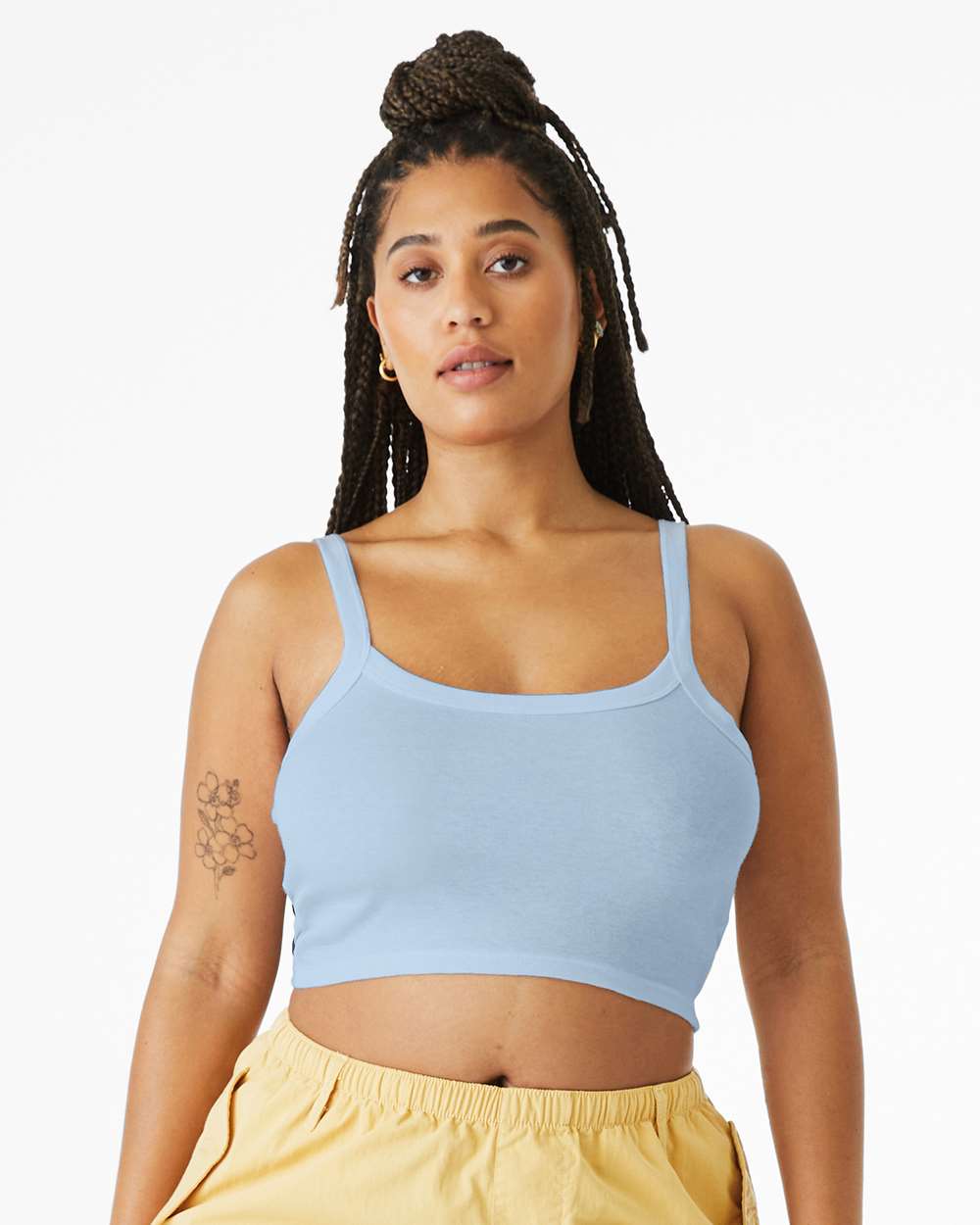 BELLA + CANVAS 1012 — Women's Micro Rib Spaghetti Strap Tank — Solid Baby Blue Blend