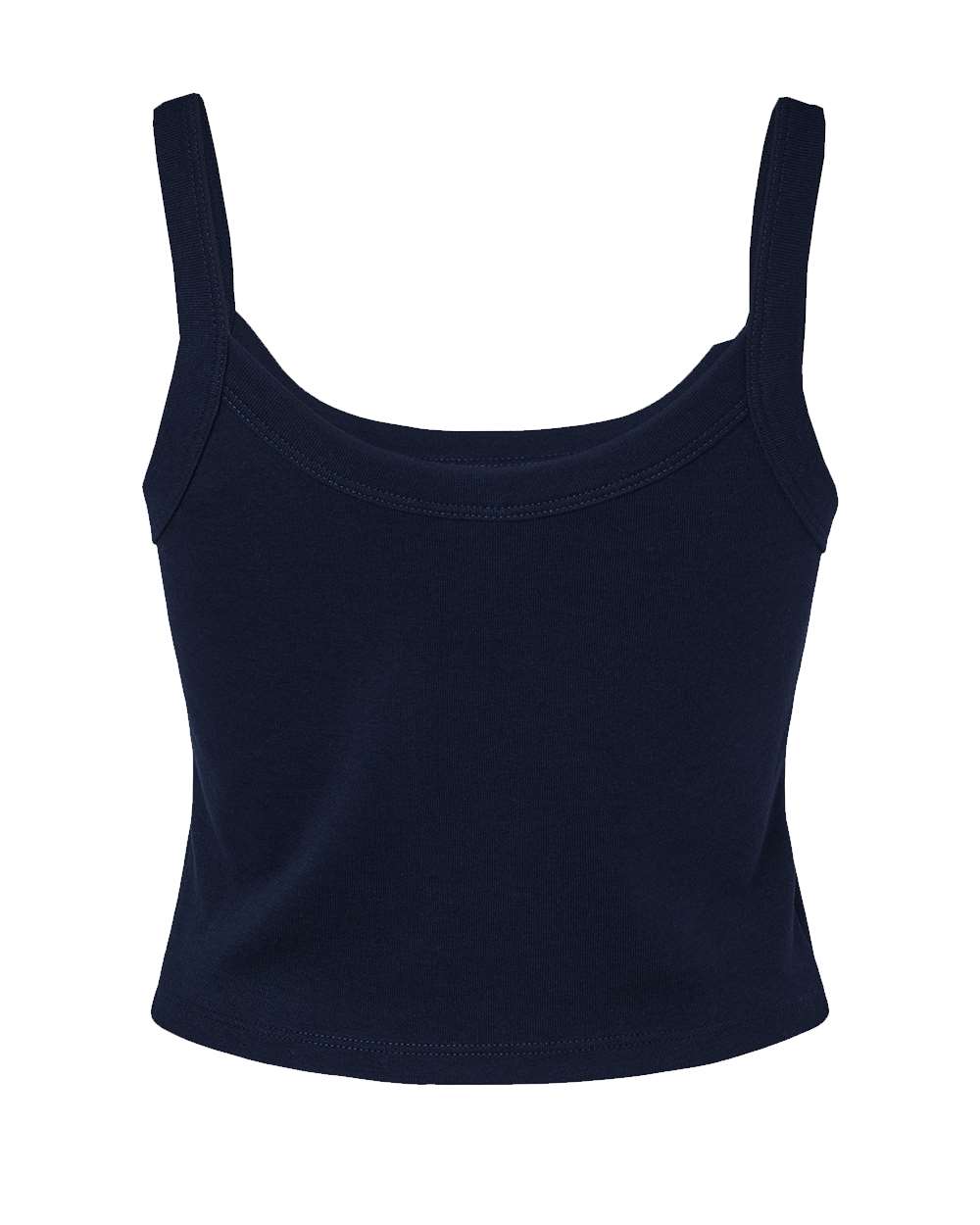 BELLA + CANVAS 1012 — Women's Micro Rib Spaghetti Strap Tank — Solid Navy Blend (flat)