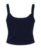 BELLA + CANVAS 1012 — Women's Micro Rib Spaghetti Strap Tank — Solid Navy Blend (flat)