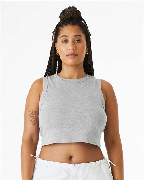 BELLA + CANVAS 1013 - Women's Micro Rib Muscle Crop Tank - Athletic Heather