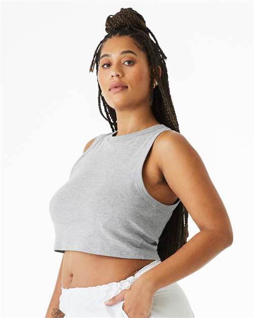 BELLA + CANVAS 1013 - Women's Micro Rib Muscle Crop Tank - Athletic Heather