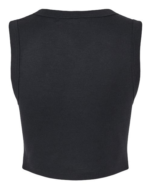 BELLA + CANVAS 1013 - Women's Micro Rib Muscle Crop Tank - Solid Black Blend