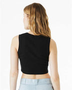 BELLA + CANVAS 1013 - Women's Micro Rib Muscle Crop Tank - Solid Black Blend