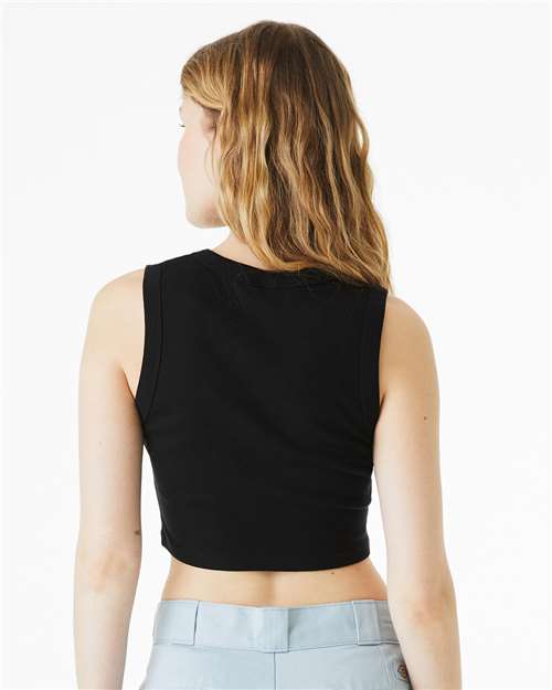 BELLA + CANVAS 1013 - Women's Micro Rib Muscle Crop Tank - Solid Black Blend