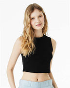 BELLA + CANVAS 1013 - Women's Micro Rib Muscle Crop Tank - Solid Black Blend