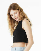 BELLA + CANVAS 1013 - Women's Micro Rib Muscle Crop Tank - Solid Black Blend