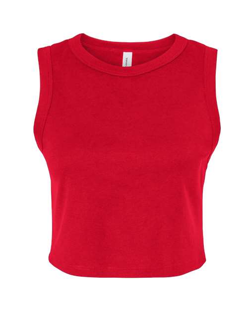 BELLA + CANVAS 1013 - Women's Micro Rib Muscle Crop Tank - Solid Red Blend