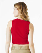 BELLA + CANVAS 1013 - Women's Micro Rib Muscle Crop Tank - Solid Red Blend