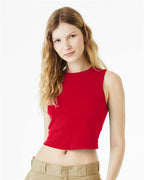 BELLA + CANVAS 1013 - Women's Micro Rib Muscle Crop Tank - Solid Red Blend