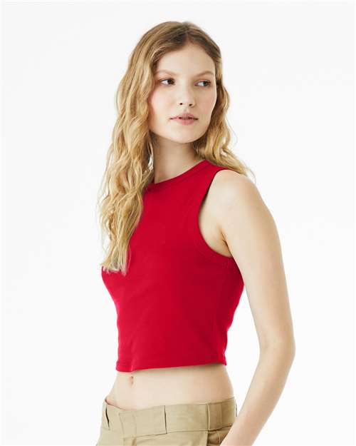 BELLA + CANVAS 1013 - Women's Micro Rib Muscle Crop Tank - Solid Red Blend