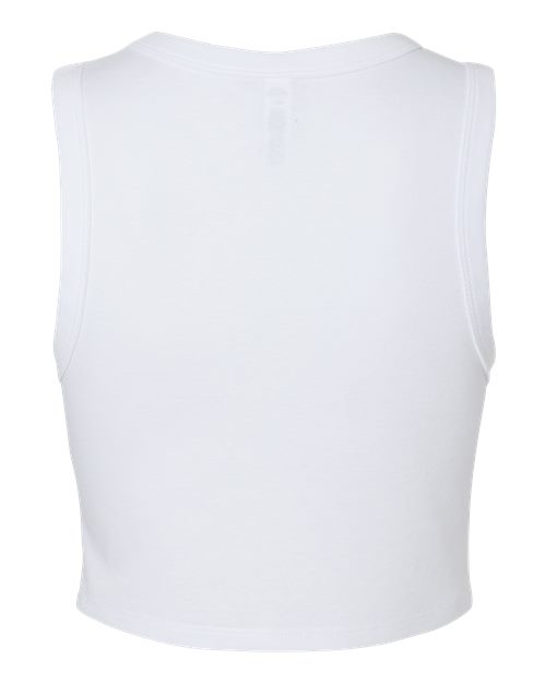 BELLA + CANVAS 1013 - Women's Micro Rib Muscle Crop Tank - Solid White Blend