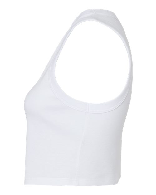 BELLA + CANVAS 1013 - Women's Micro Rib Muscle Crop Tank - Solid White Blend