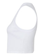 BELLA + CANVAS 1013 - Women's Micro Rib Muscle Crop Tank - Solid White Blend
