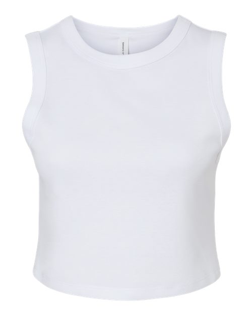 BELLA + CANVAS 1013 - Women's Micro Rib Muscle Crop Tank - Solid White Blend