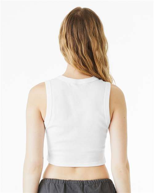 BELLA + CANVAS 1013 - Women's Micro Rib Muscle Crop Tank - Solid White Blend